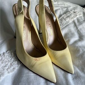 Charles Jourdan Light Yellow Slingback Heels